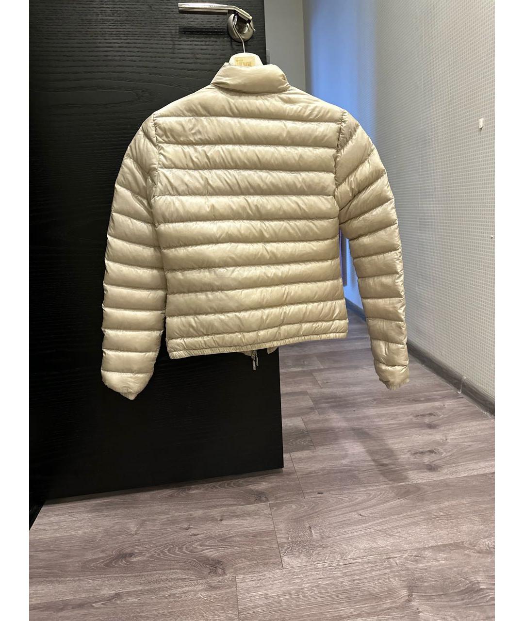 MONCLER Бежевая полиэстеровая куртка, фото 2