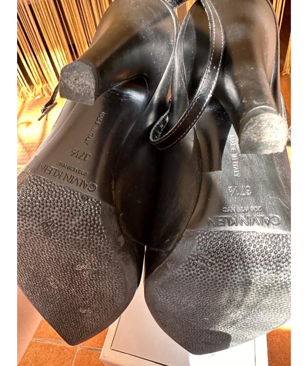 CALVIN KLEIN Черные кожаные туфли, фото 6