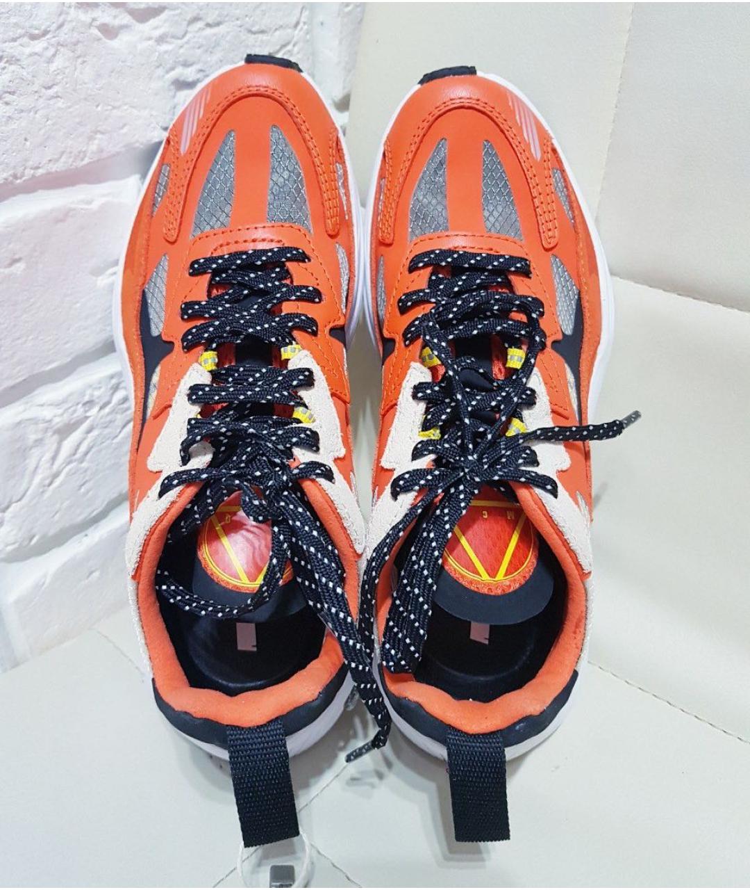 ALEXANDER MCQUEEN Оранжевое кожаные кроссовки, фото 3