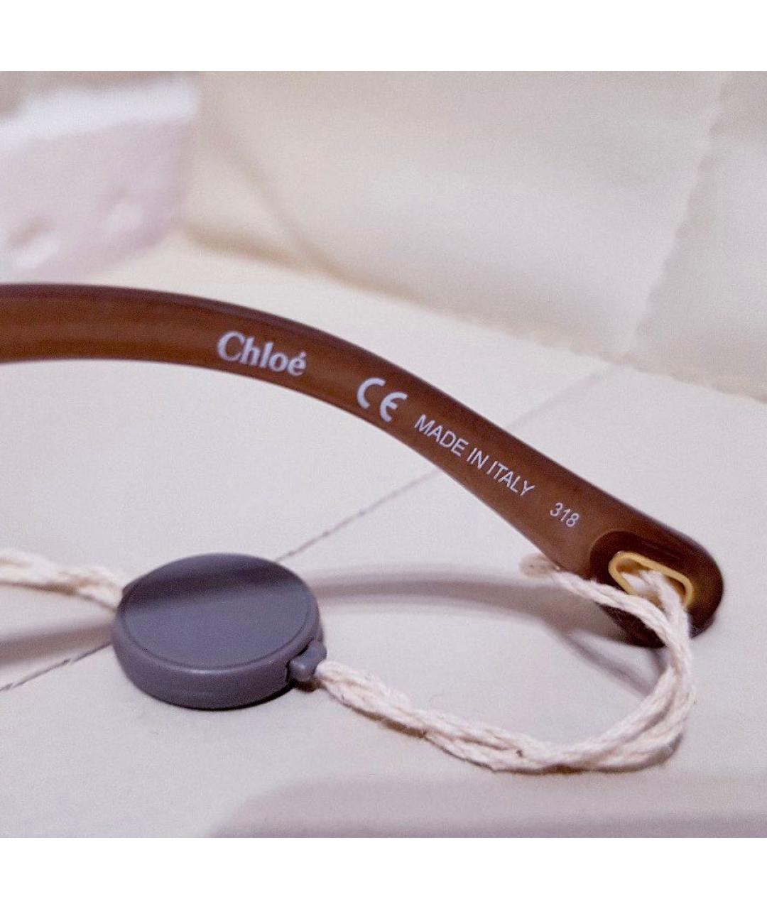 CHLOE Коричневые пластиковые солнцезащитные очки, фото 5