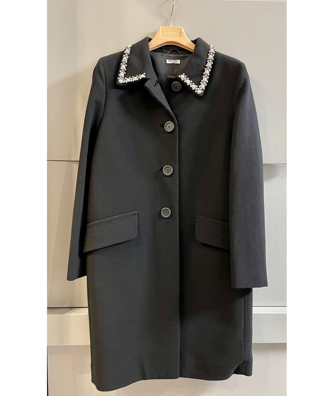 MIU MIU Черное шерстяное пальто, фото 6