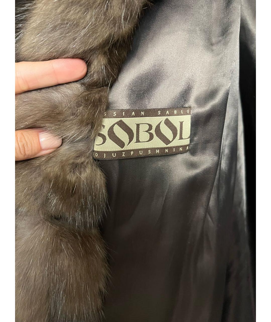 SOBOL Антрацитовая меховая шуба, фото 3