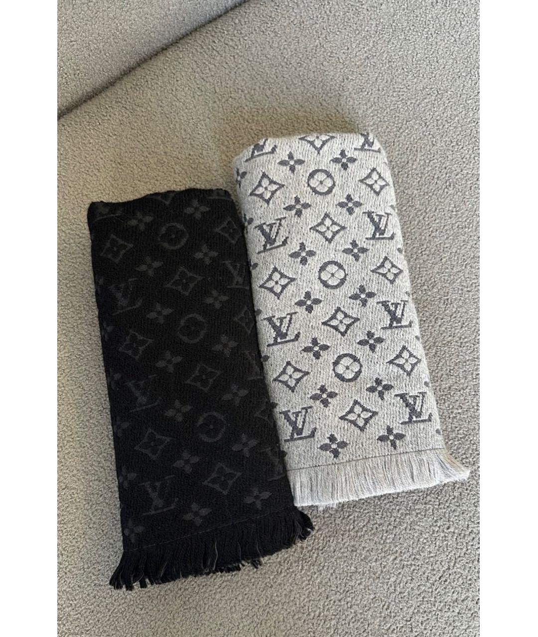 LOUIS VUITTON Черный шарф, фото 3