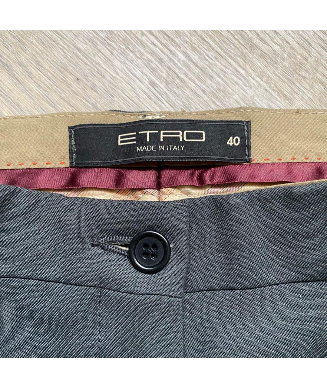 ETRO Антрацитовые прямые брюки, фото 8