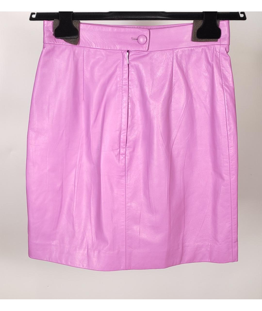 GUCCI Фиолетовый кожаный костюм с юбками, фото 5