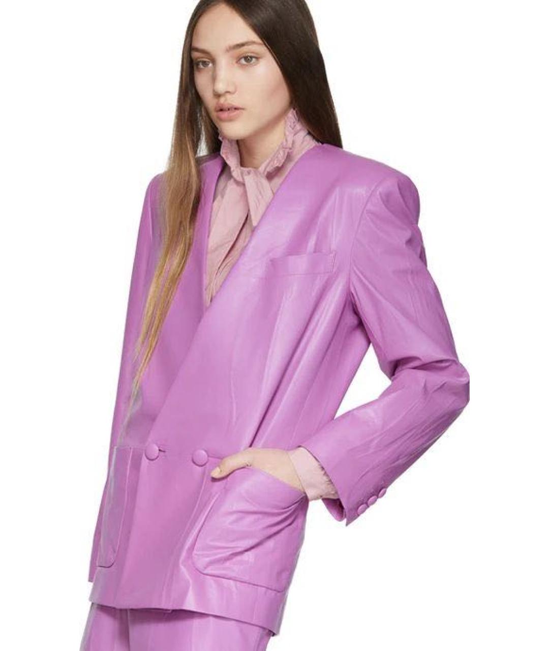 GUCCI Фиолетовый кожаный костюм с юбками, фото 3