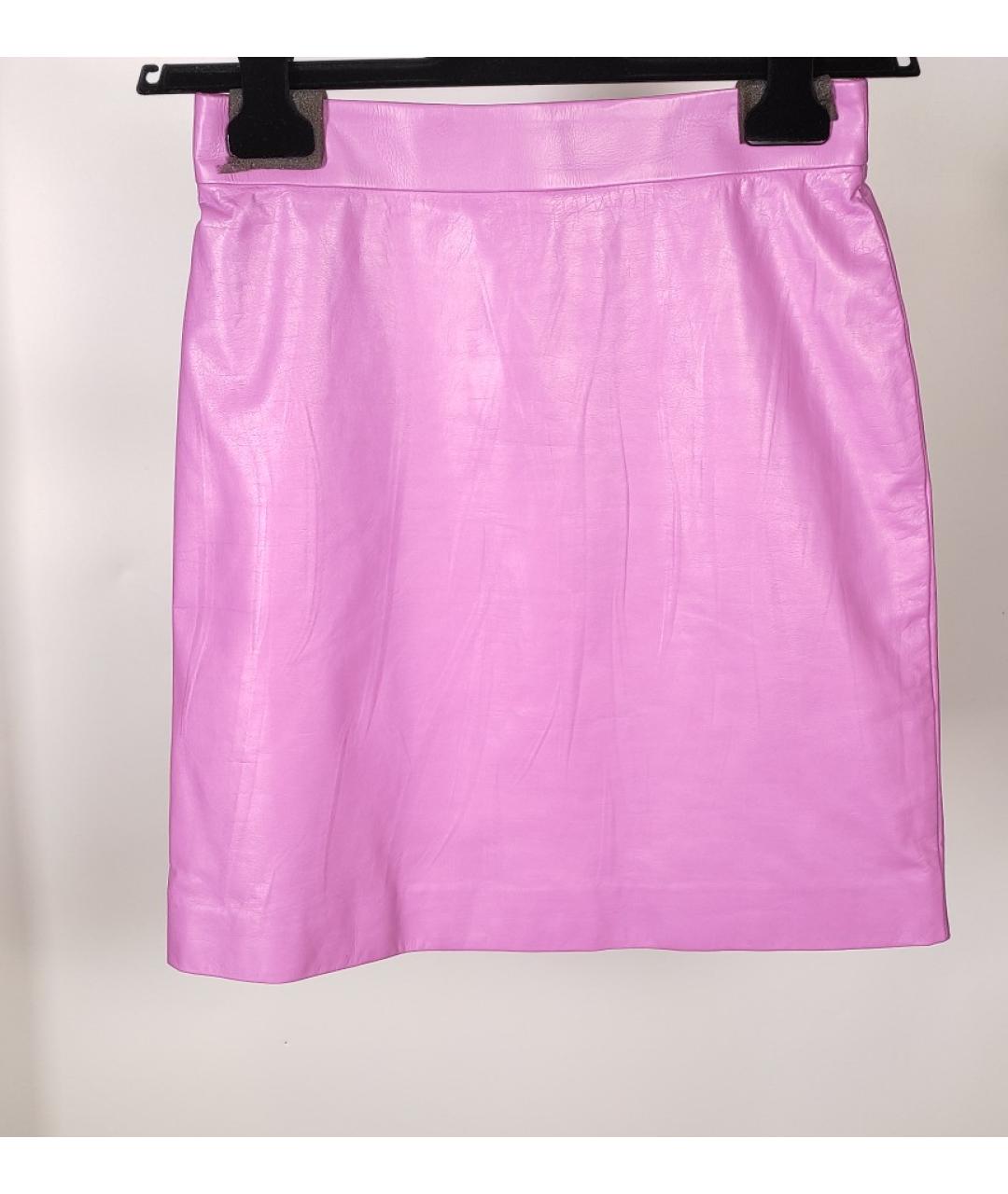 GUCCI Фиолетовый кожаный костюм с юбками, фото 2