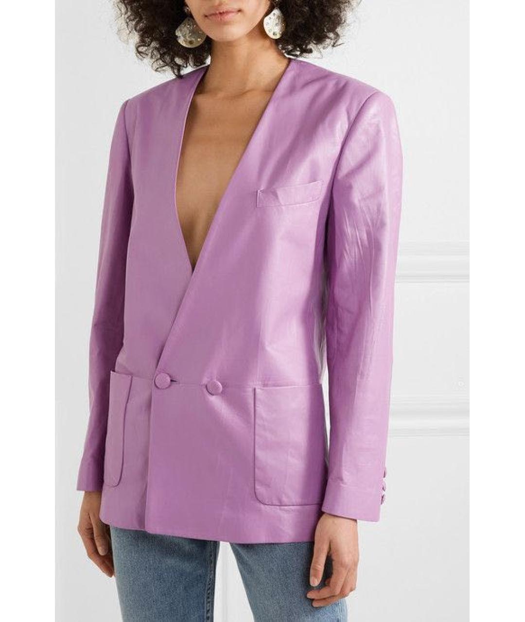 GUCCI Фиолетовый кожаный костюм с юбками, фото 7