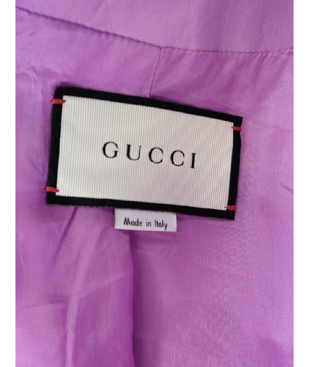 GUCCI Фиолетовый кожаный костюм с юбками, фото 6