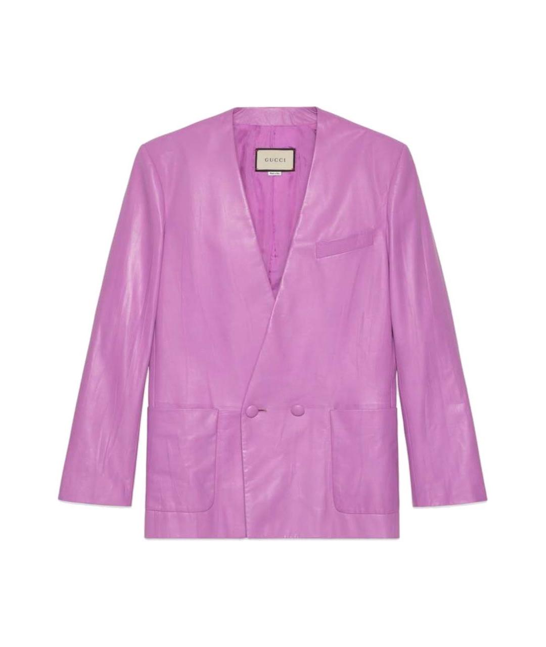 GUCCI Фиолетовый кожаный костюм с юбками, фото 1