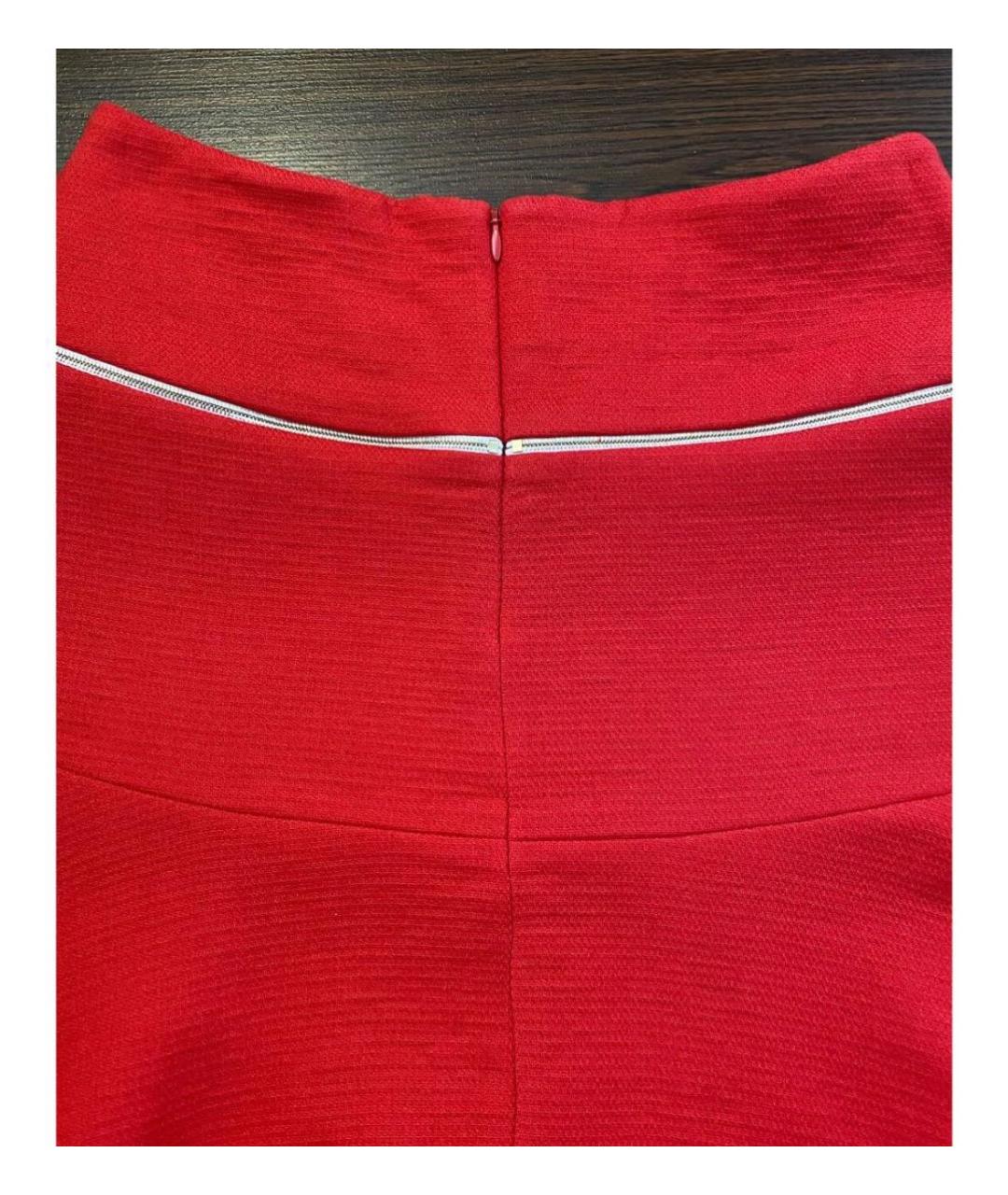 SANDRO Красная шерстяная юбка мини, фото 2