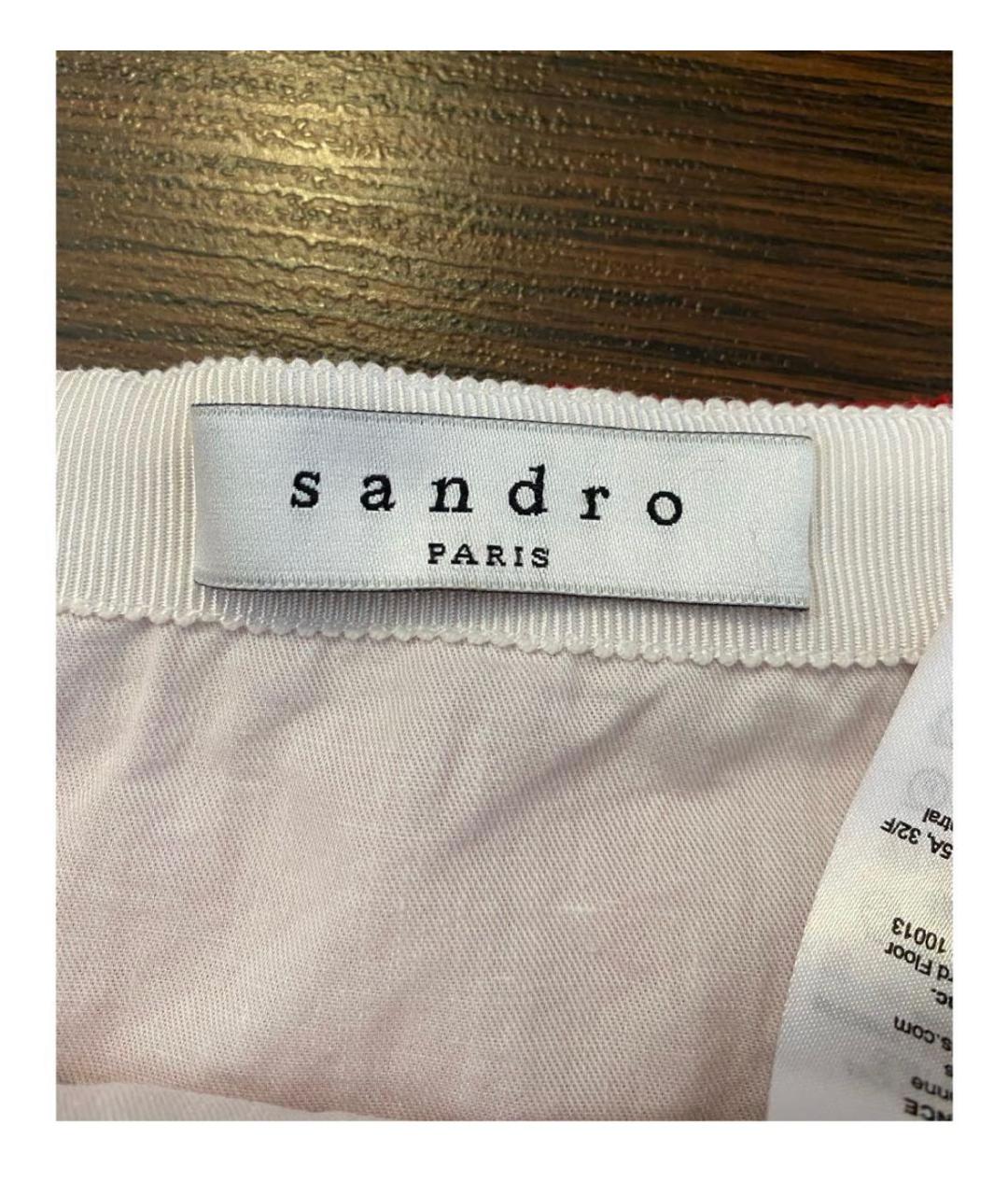 SANDRO Красная шерстяная юбка мини, фото 3