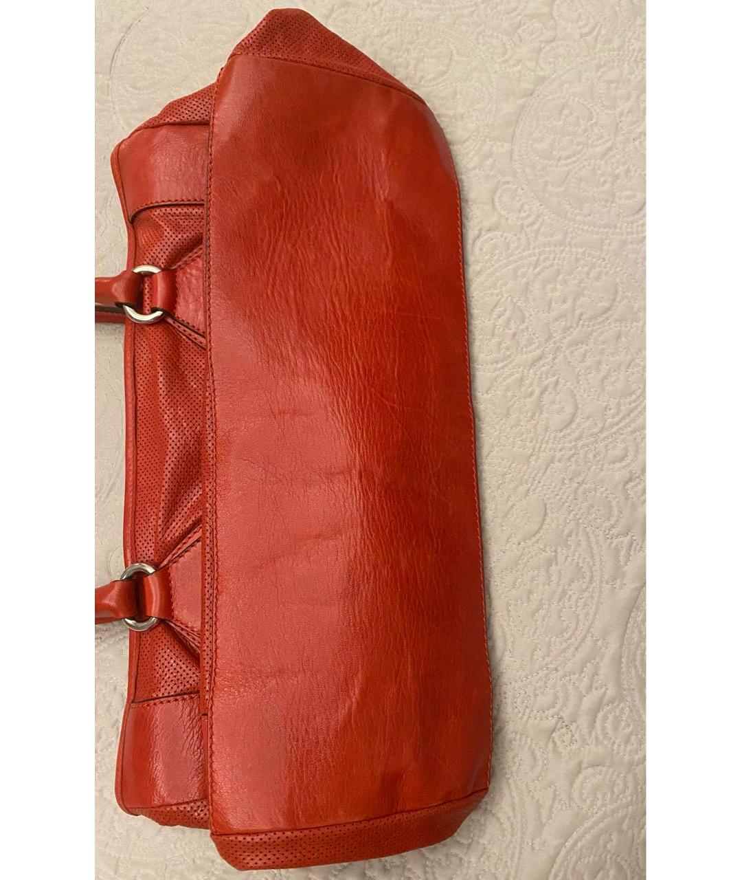 POLLINI Красная кожаная сумка тоут, фото 3