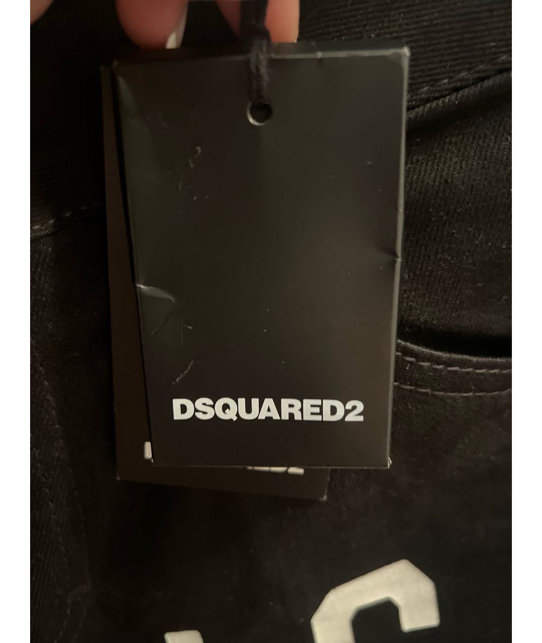 DSQUARED2 Черные хлопко-эластановые джинсы слим, фото 5