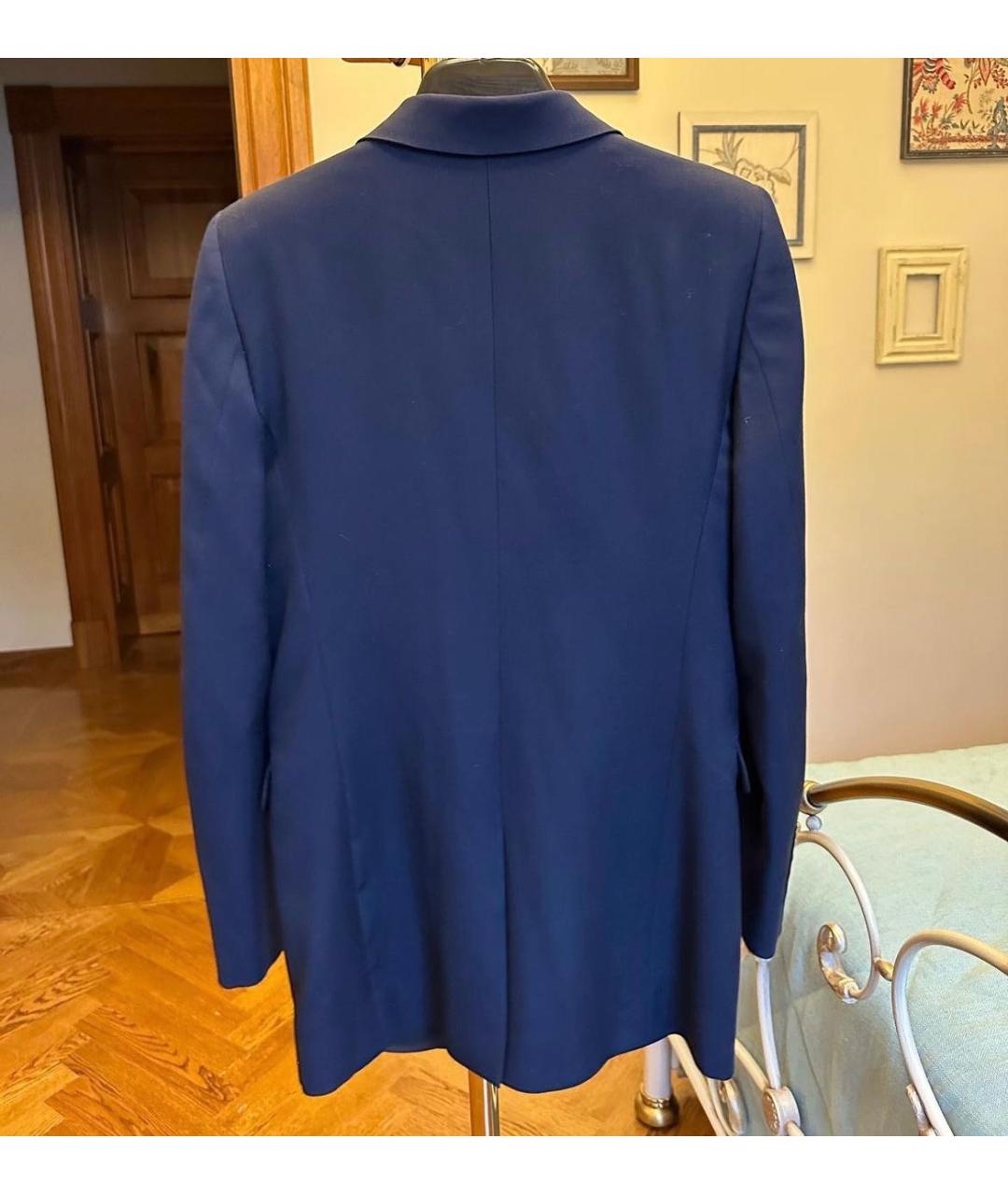 SAINT LAURENT Синий шерстяной жакет/пиджак, фото 2