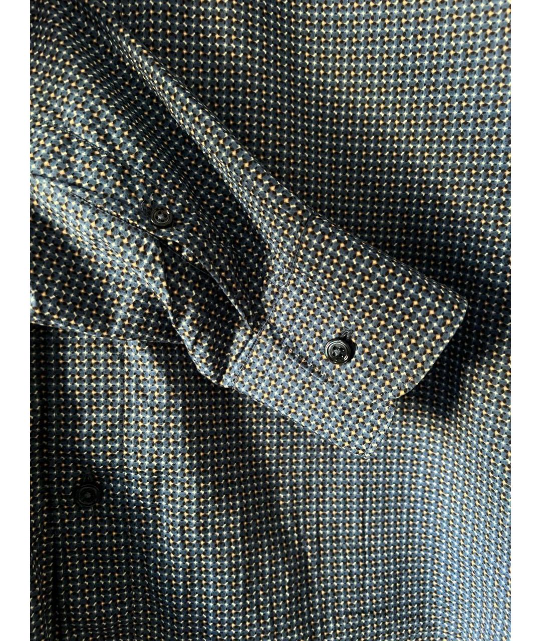 ERMENEGILDO ZEGNA Темно-синяя хлопковая кэжуал рубашка, фото 4