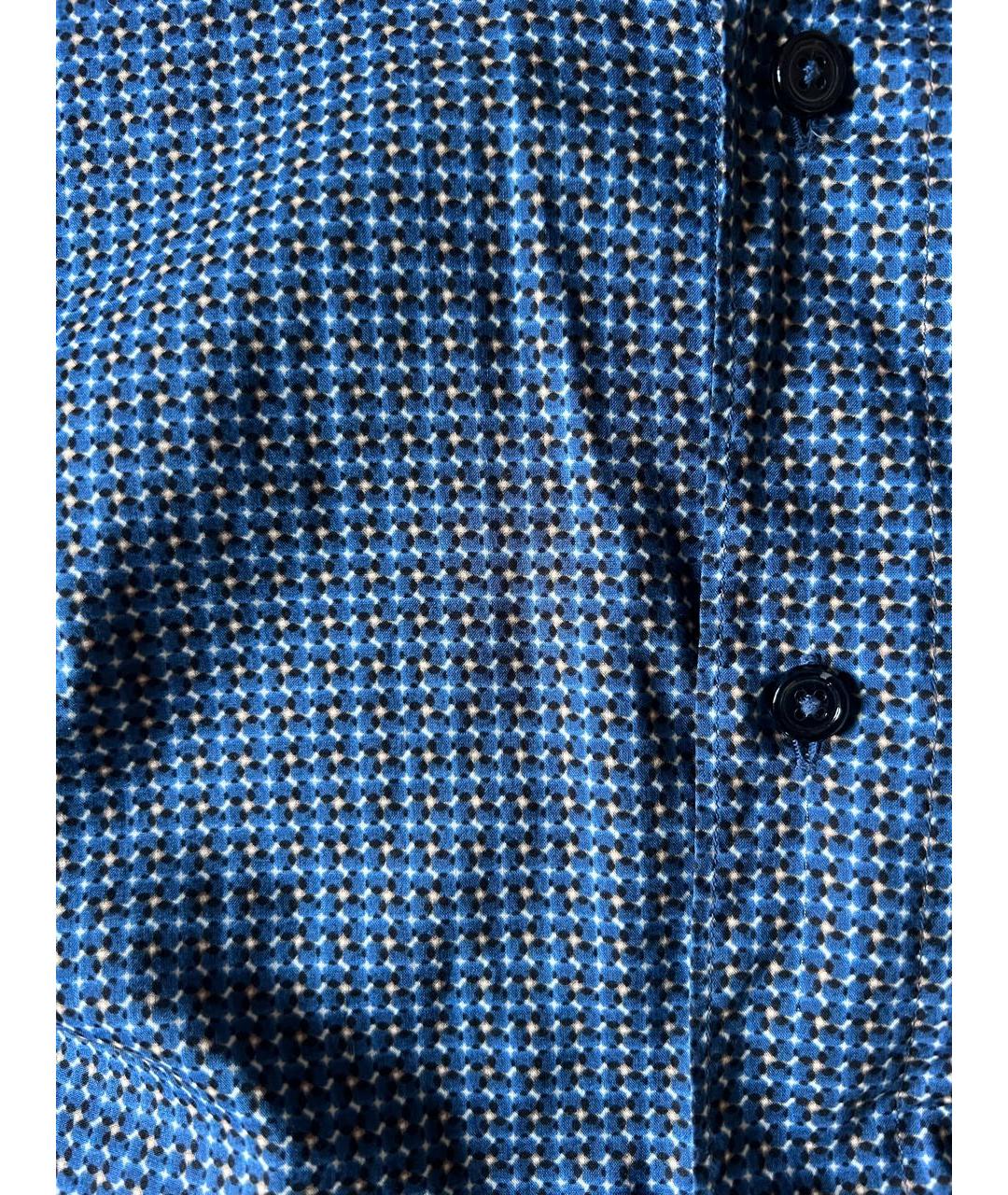 ERMENEGILDO ZEGNA Темно-синяя хлопковая кэжуал рубашка, фото 5