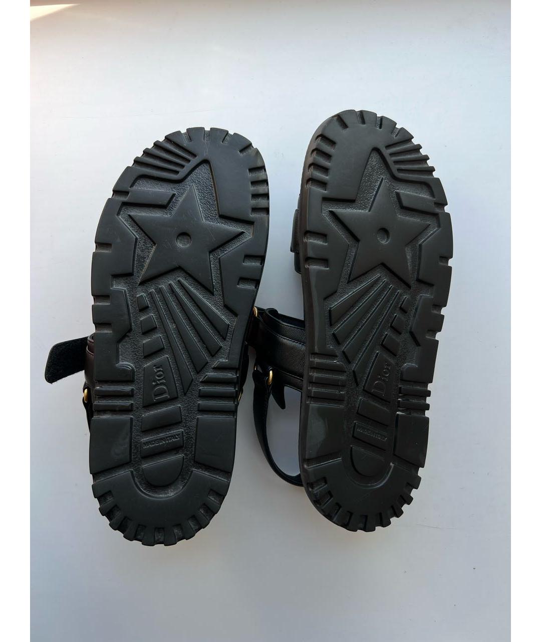 CHRISTIAN DIOR PRE-OWNED Черные кожаные сандалии, фото 7