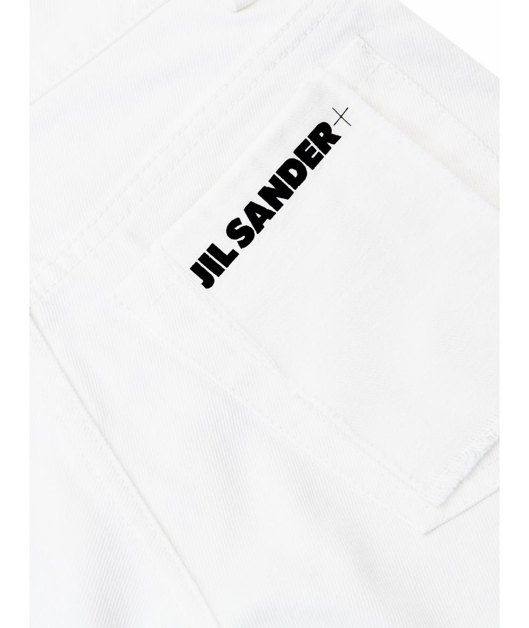 JIL SANDER Белые хлопковые прямые джинсы, фото 9