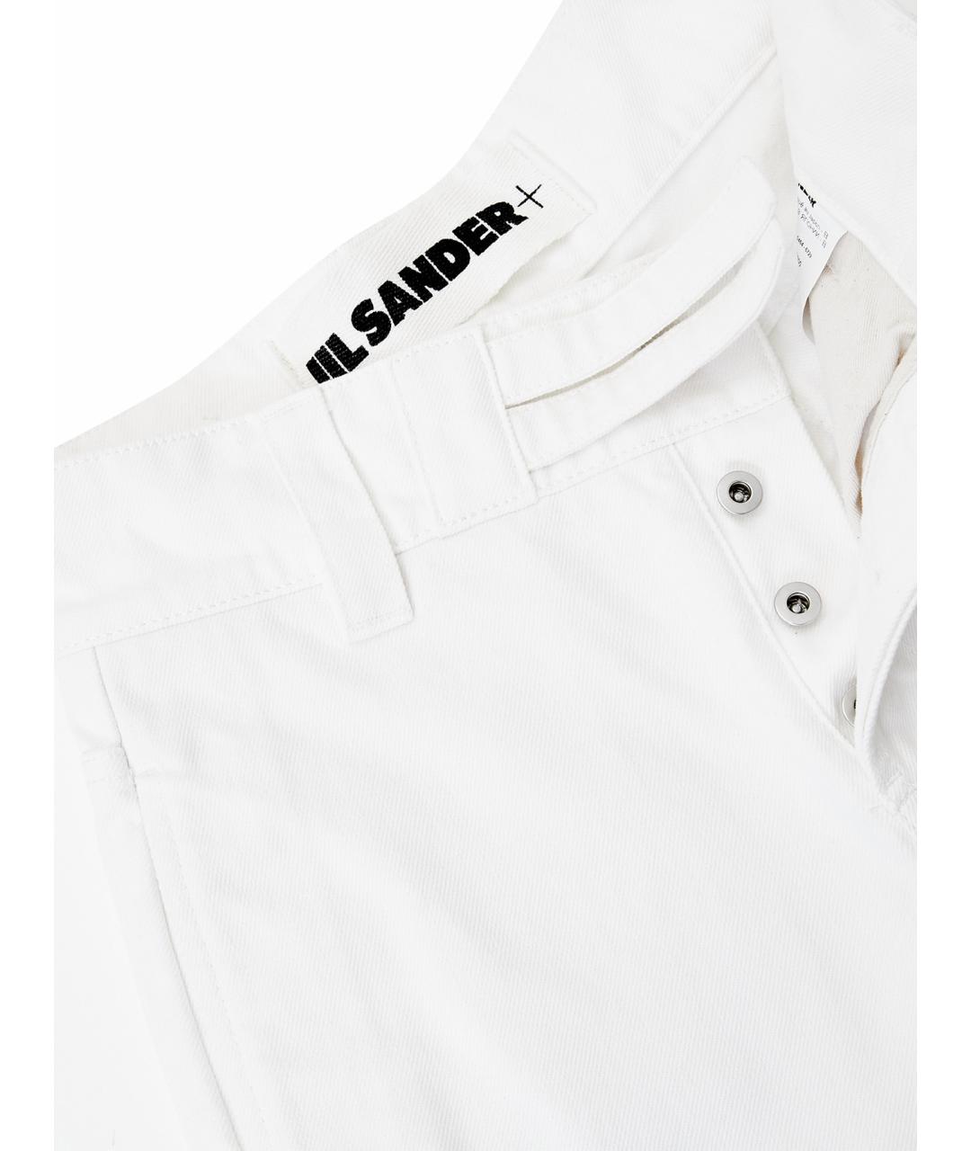 JIL SANDER Белые хлопковые прямые джинсы, фото 12