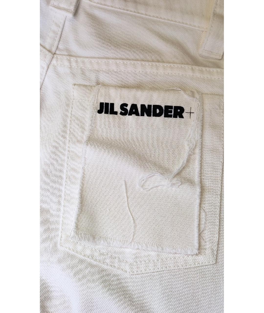 JIL SANDER Белые хлопковые прямые джинсы, фото 6