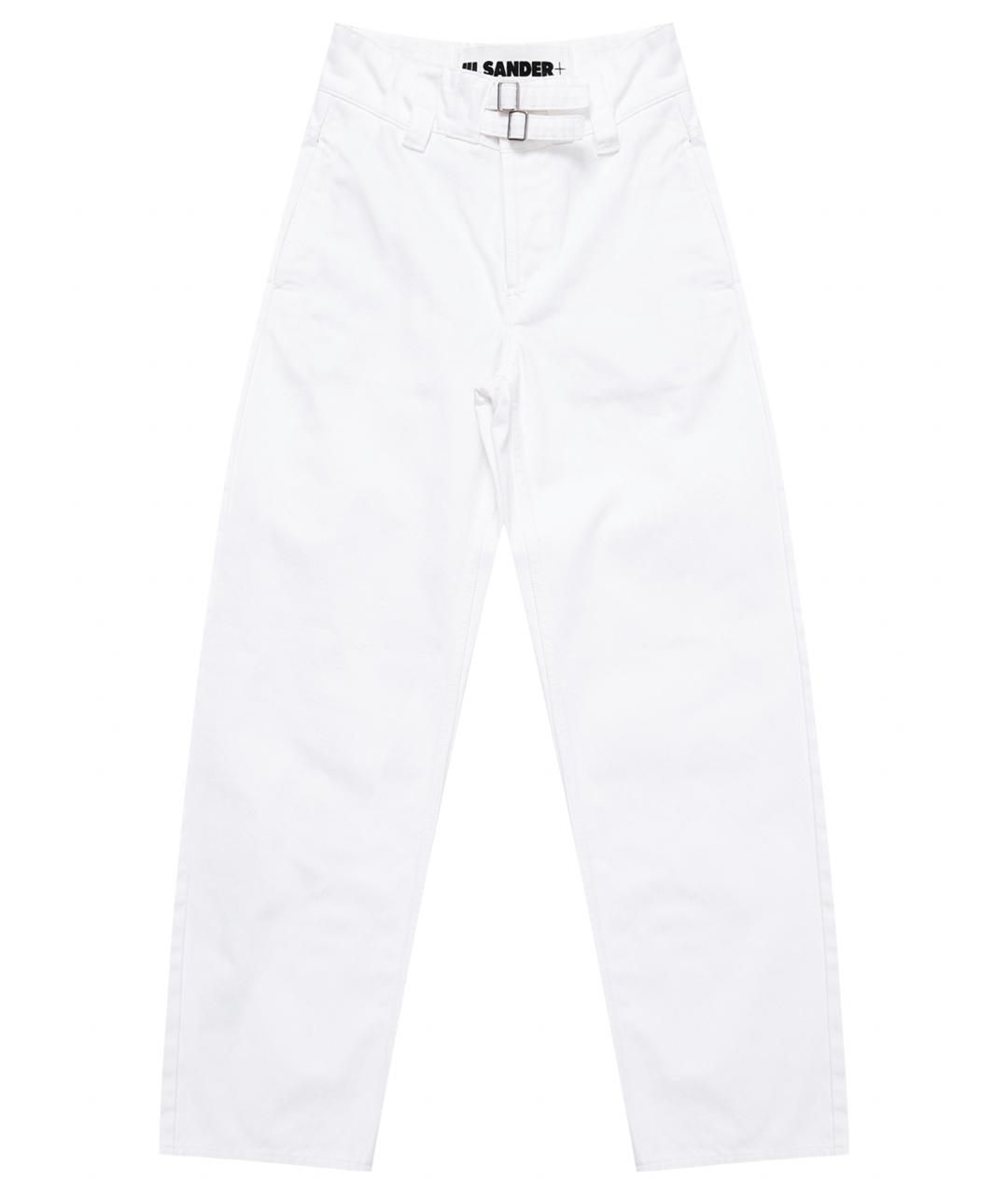 JIL SANDER Белые хлопковые прямые джинсы, фото 1