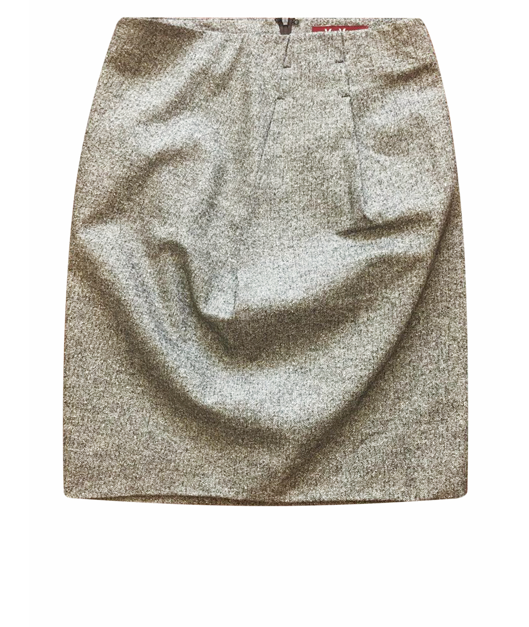MAX MARA STUDIO Коричневая шерстяная юбка миди, фото 1