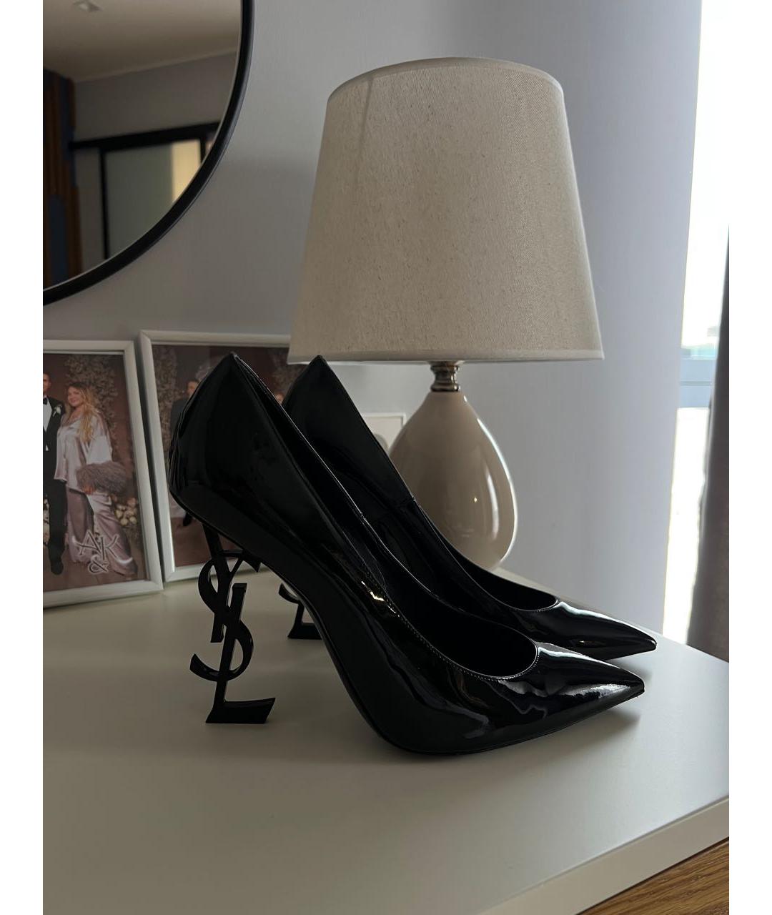 SAINT LAURENT Черные кожаные туфли, фото 5