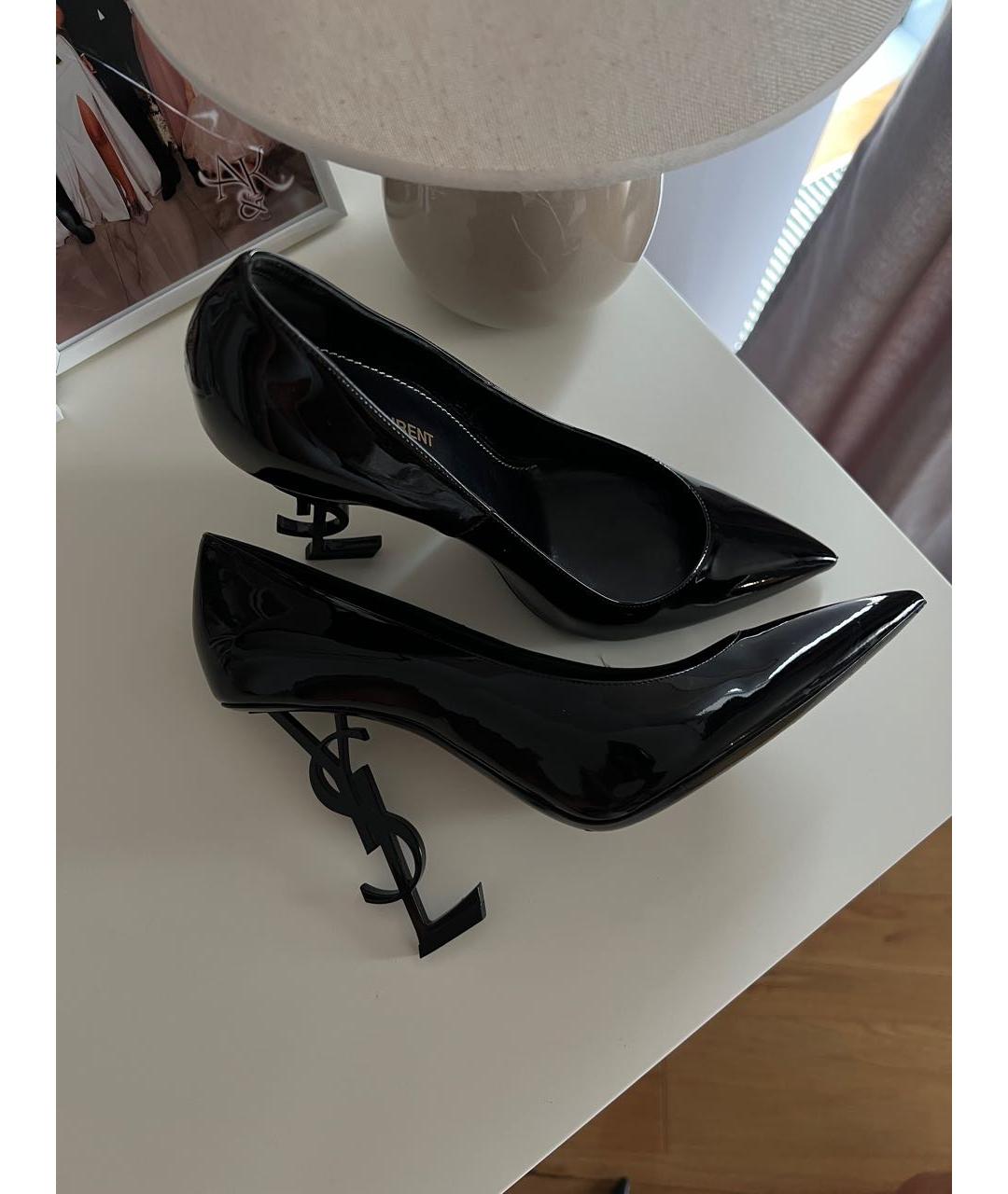 SAINT LAURENT Черные кожаные туфли, фото 3