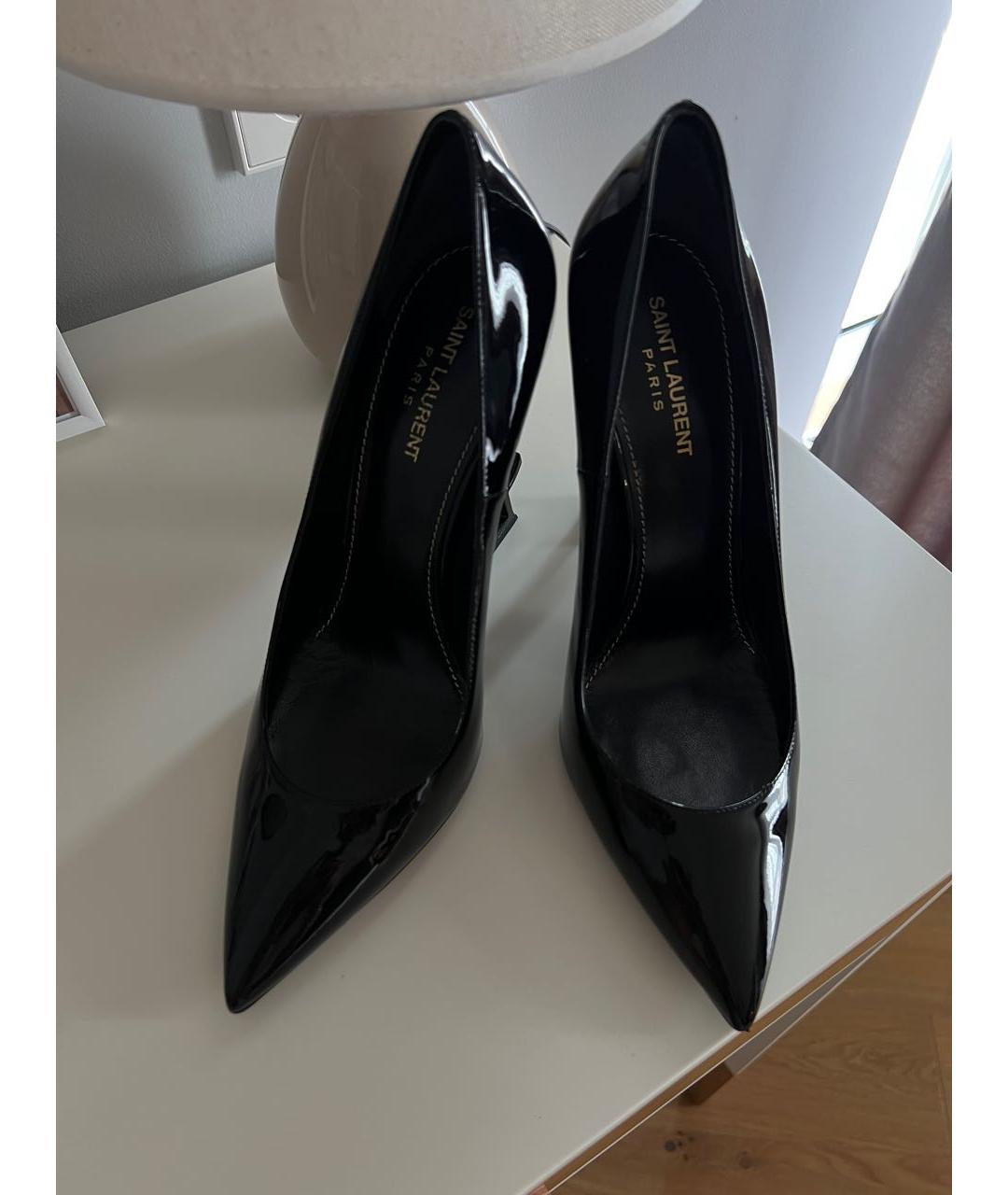 SAINT LAURENT Черные кожаные туфли, фото 2