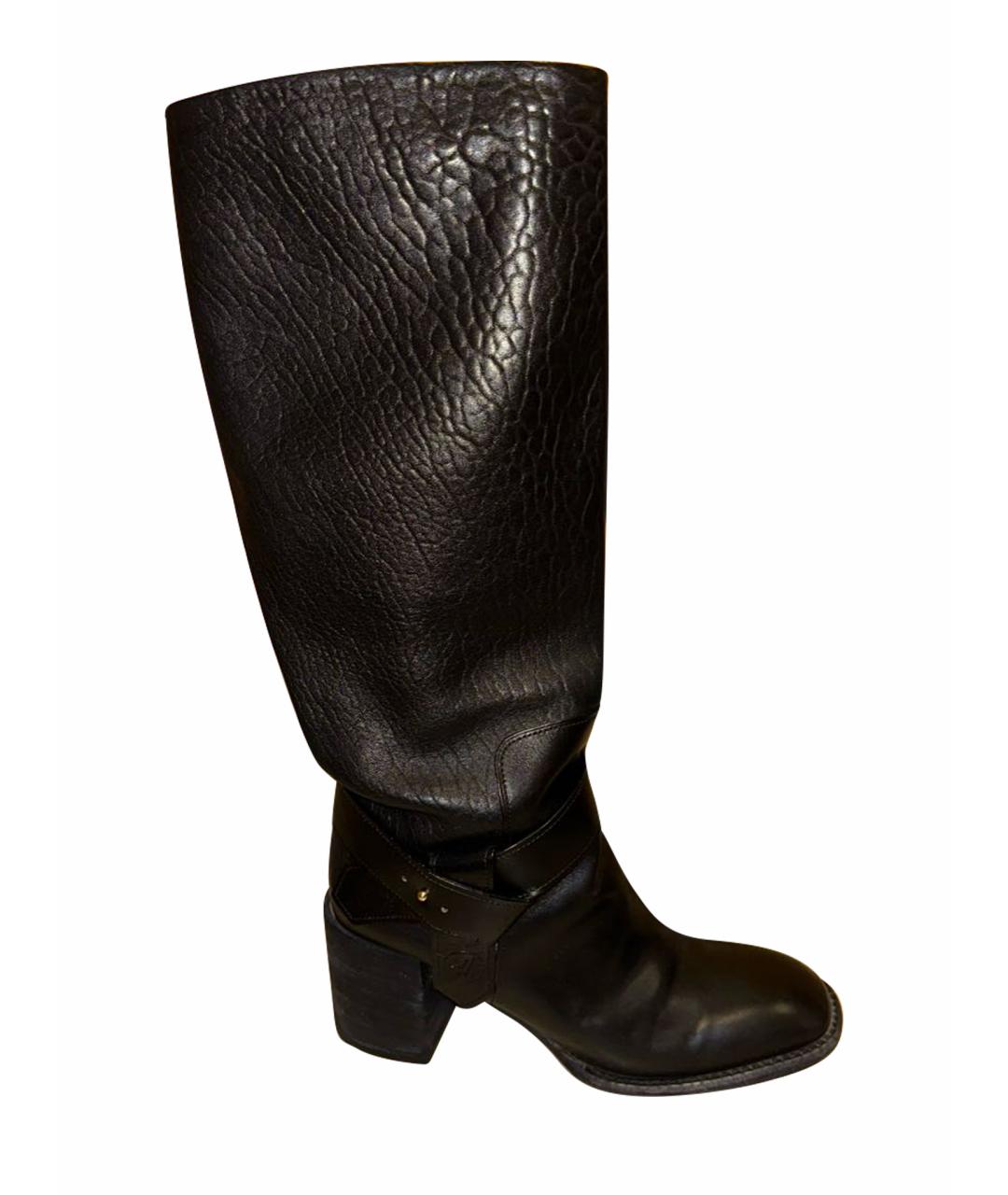 LOUIS VUITTON PRE-OWNED Черные кожаные сапоги, фото 1
