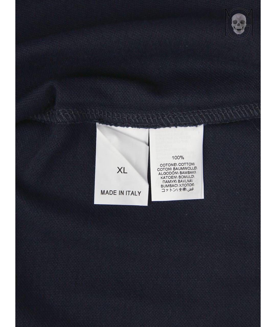 BRUNELLO CUCINELLI Темно-синее хлопковое поло с коротким рукавом, фото 8