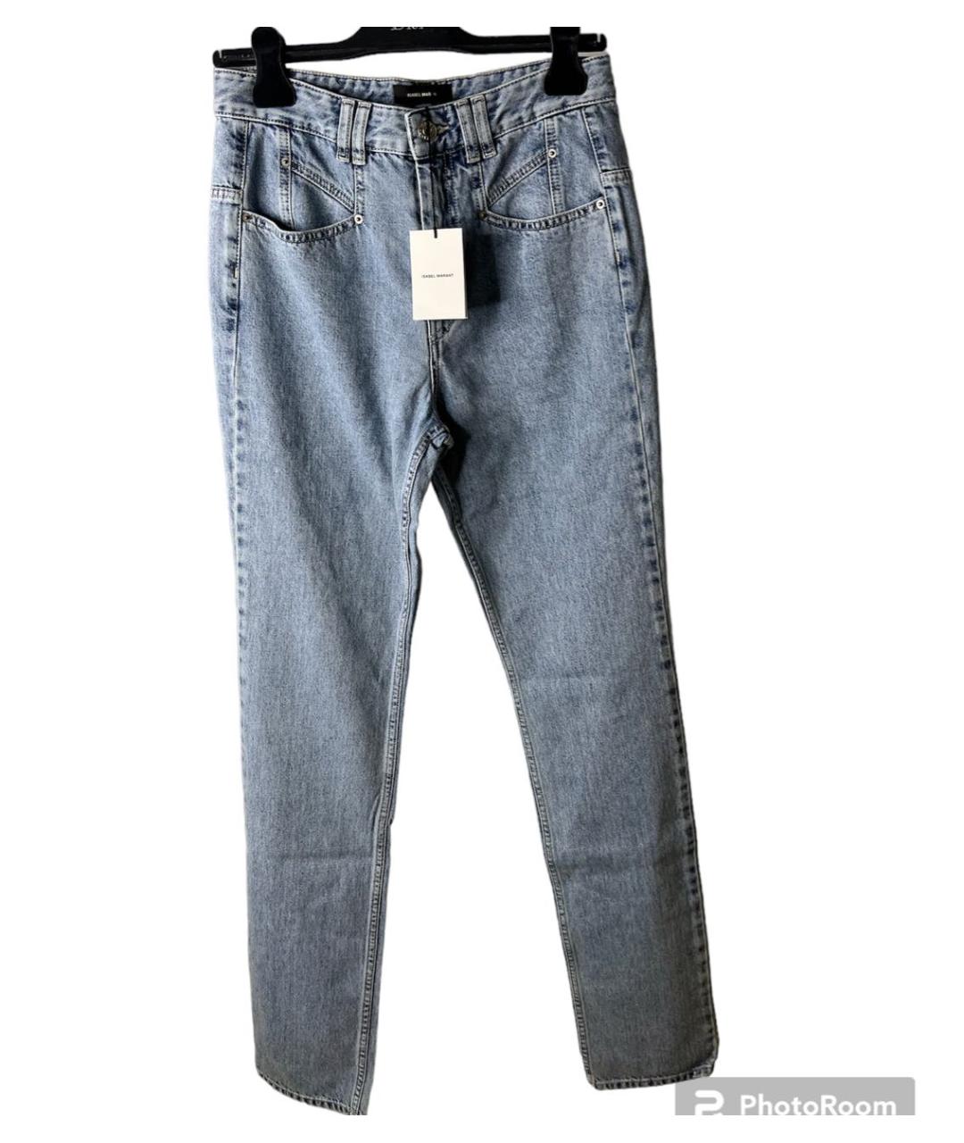 ISABEL MARANT Голубые хлопковые прямые джинсы, фото 6