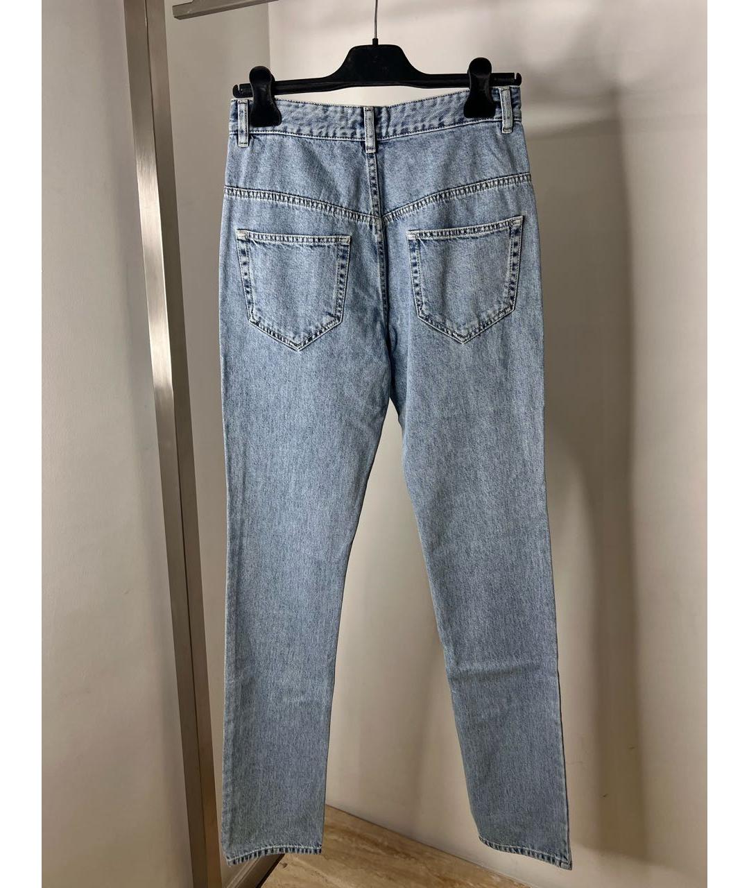ISABEL MARANT Голубые хлопковые прямые джинсы, фото 5