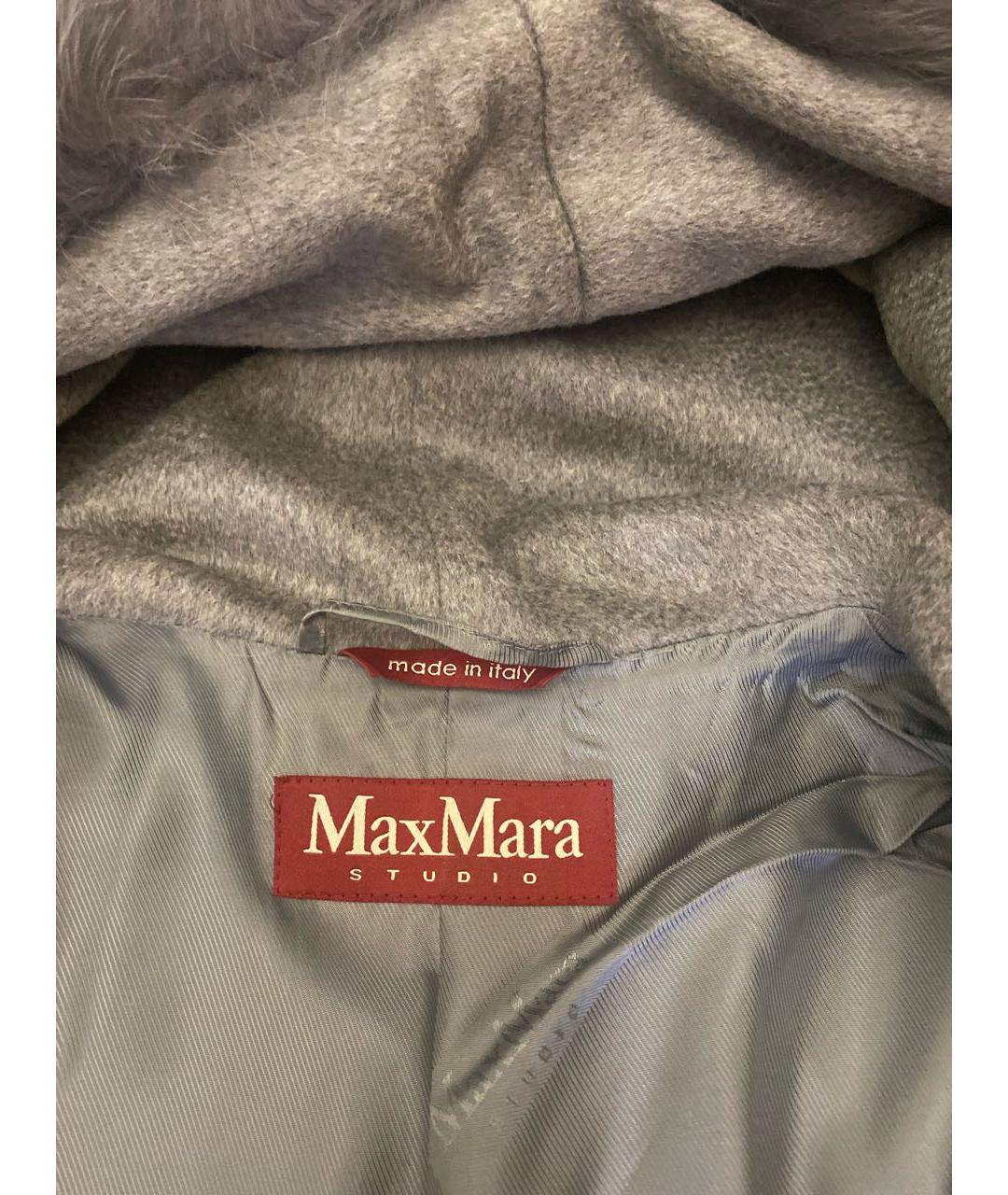 MAX MARA STUDIO Серое шерстяное пальто, фото 3