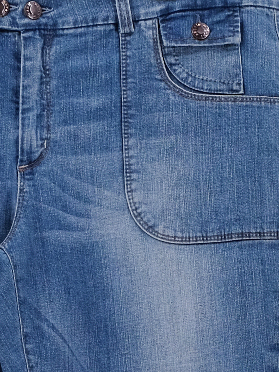 ANGELO MARANI Голубые хлопковые джинсы клеш, фото 3