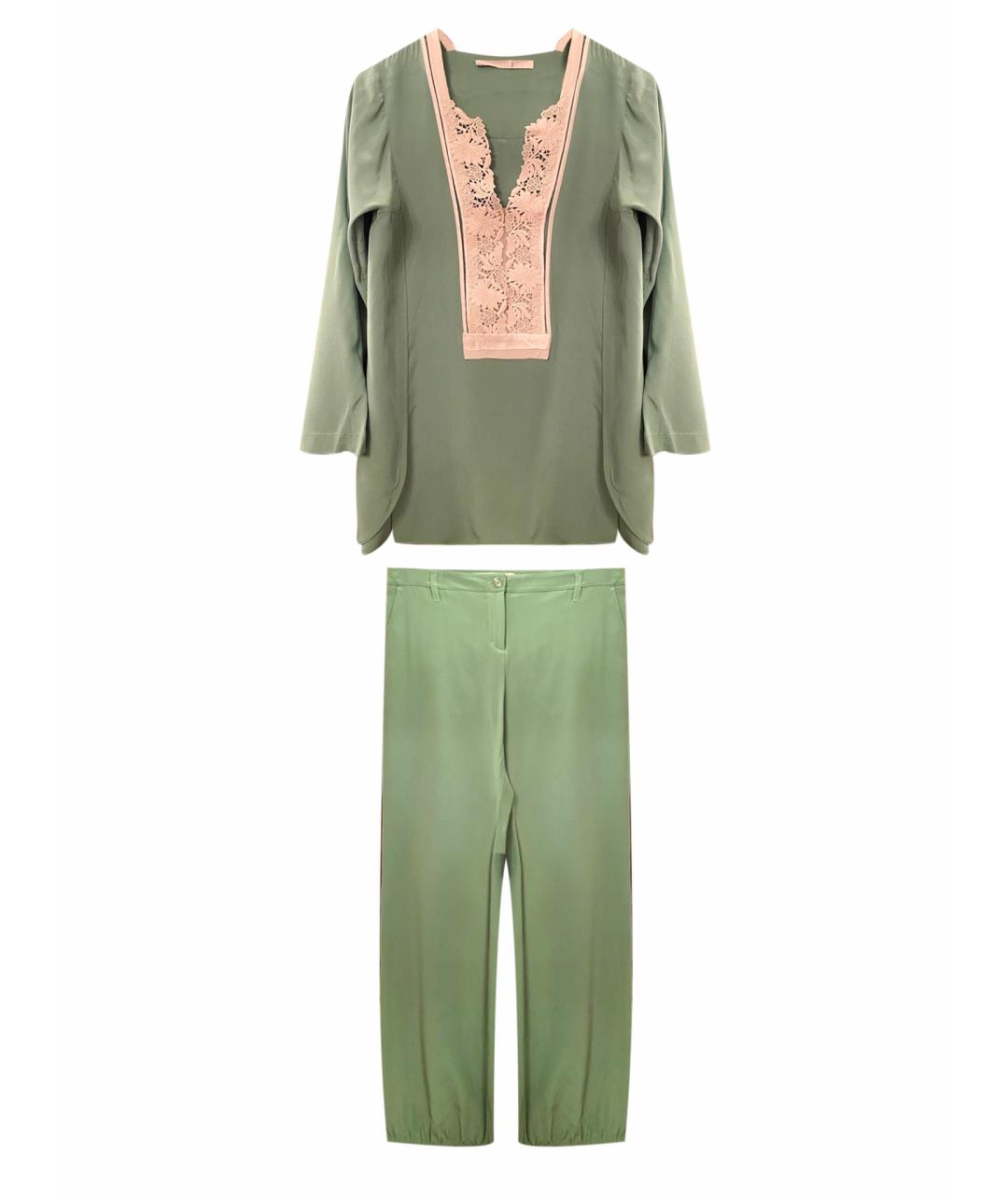 DOROTHEE SCHUMACHER Салатовый шелковый костюм с брюками, фото 1