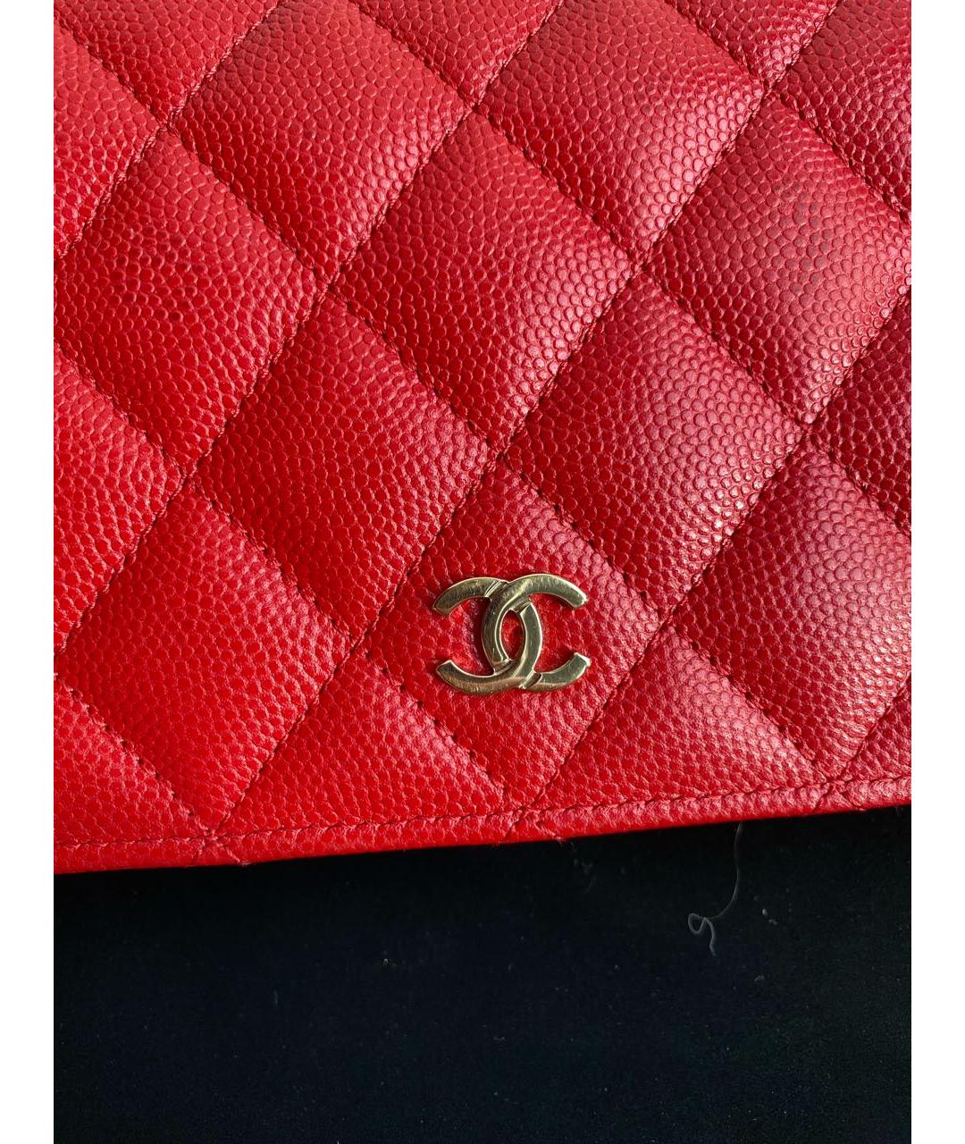 CHANEL Красный кожаный кошелек, фото 6