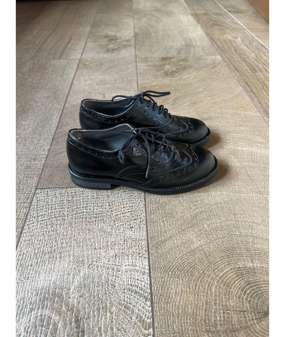 ARMANI JUNIOR Черные кожаные ботинки, фото 5