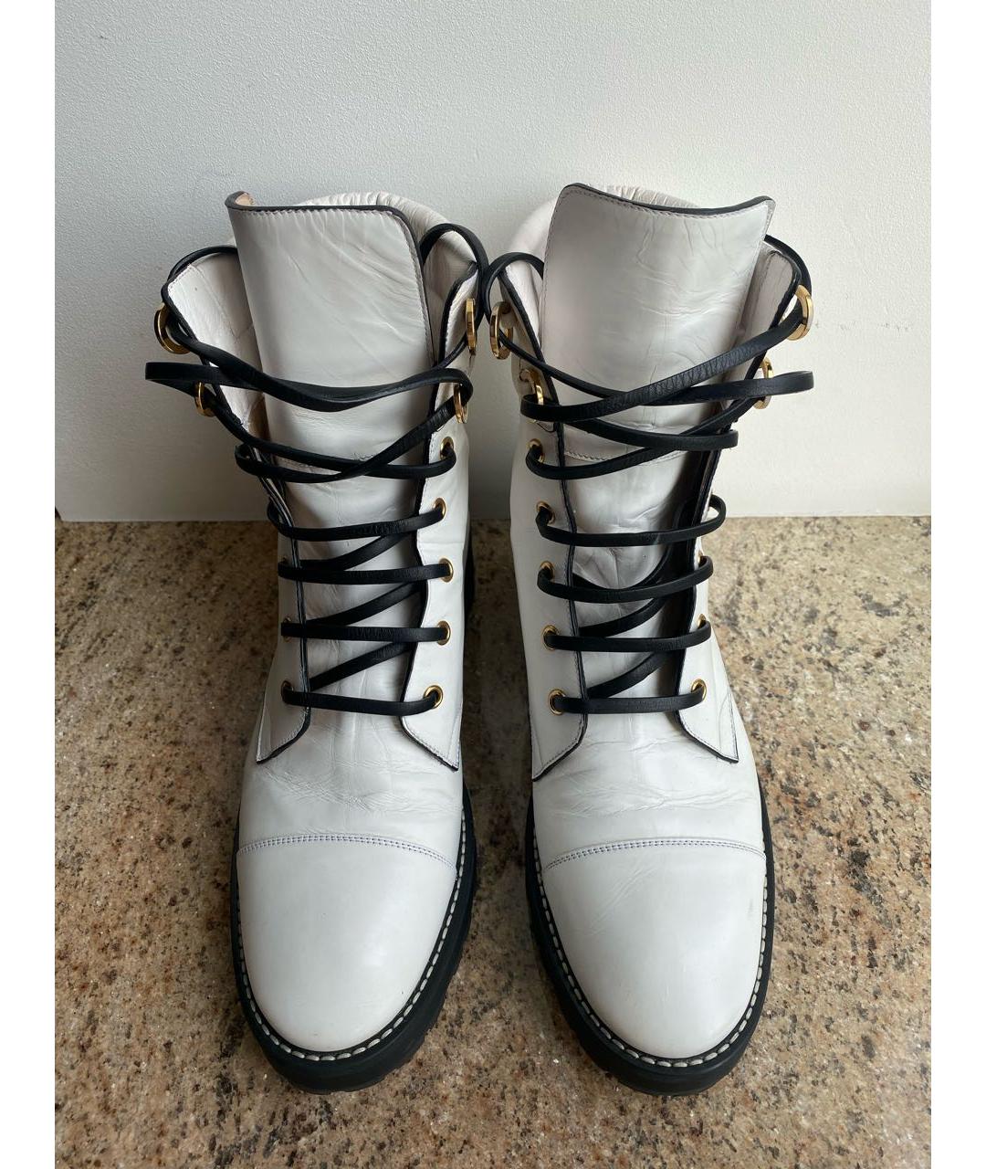 STUART WEITZMAN Белые кожаные ботинки, фото 2