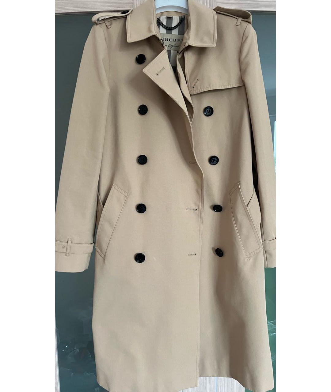 BURBERRY Бежевый полиэстеровый тренч/плащ, фото 9