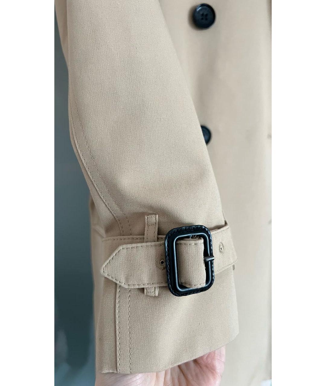 BURBERRY Бежевый полиэстеровый тренч/плащ, фото 7