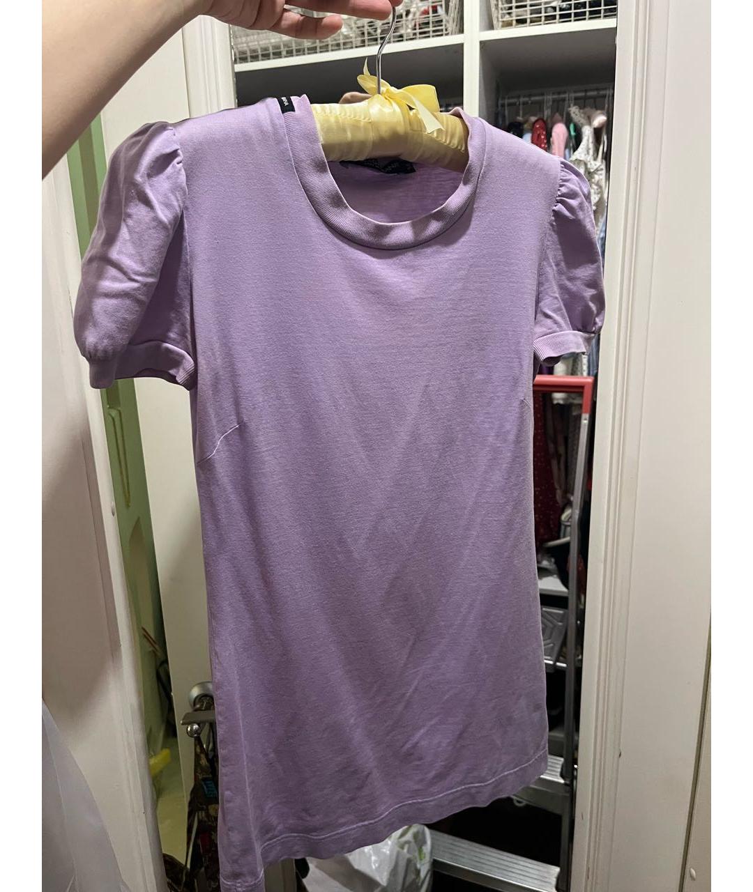 DOLCE&GABBANA Фиолетовая хлопковая футболка, фото 2
