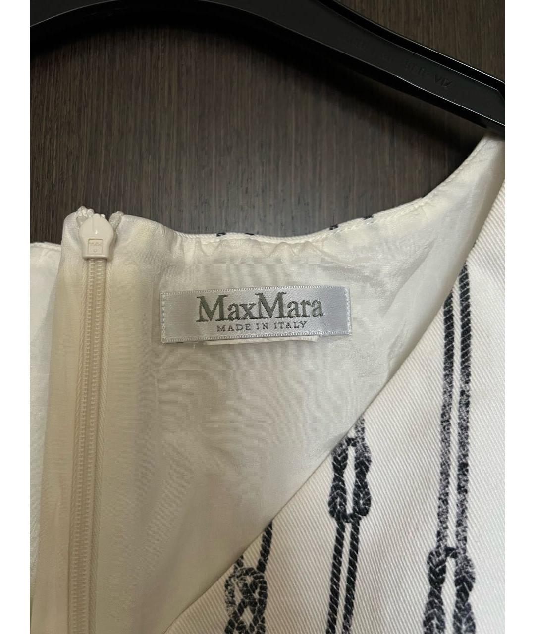 MAX MARA Белое хлопковое повседневное платье, фото 5