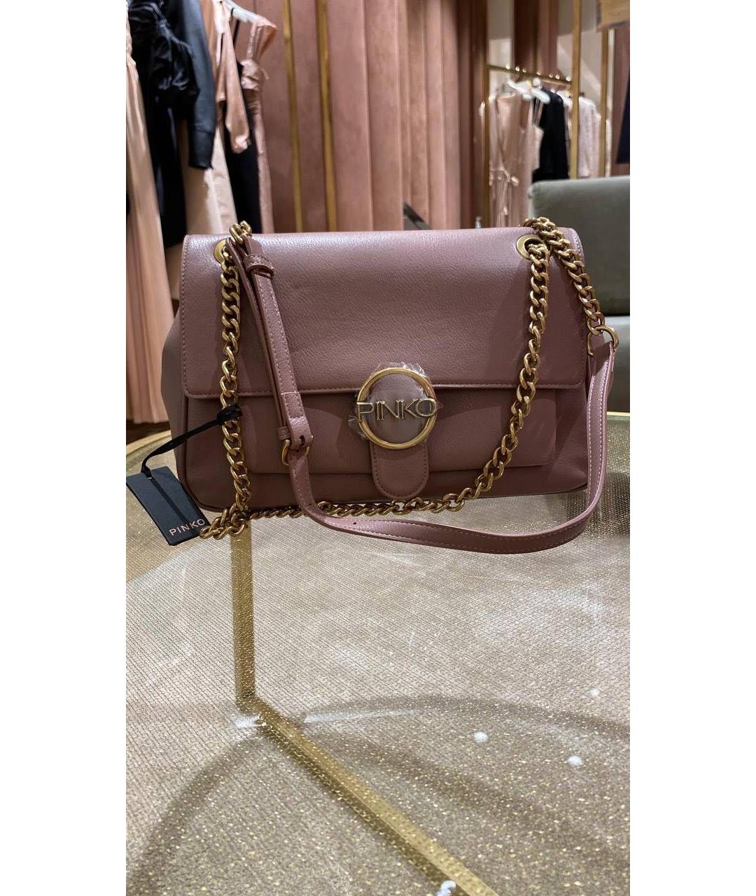 PINKO Розовая сумка через плечо из искусственной кожи, фото 5