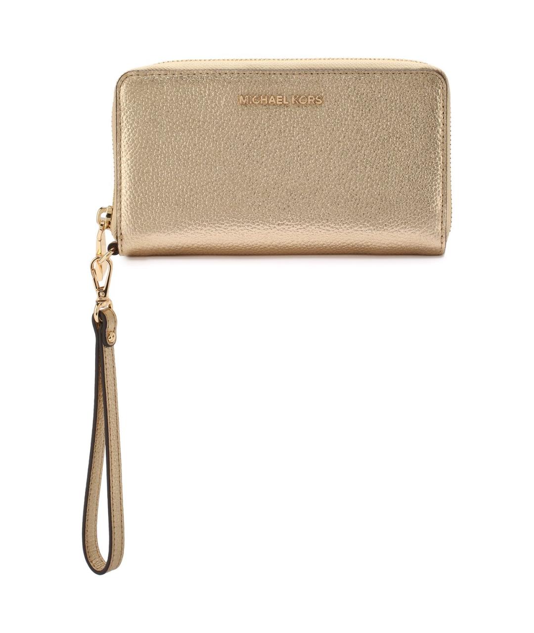 MICHAEL MICHAEL KORS Золотой кожаный кошелек, фото 1