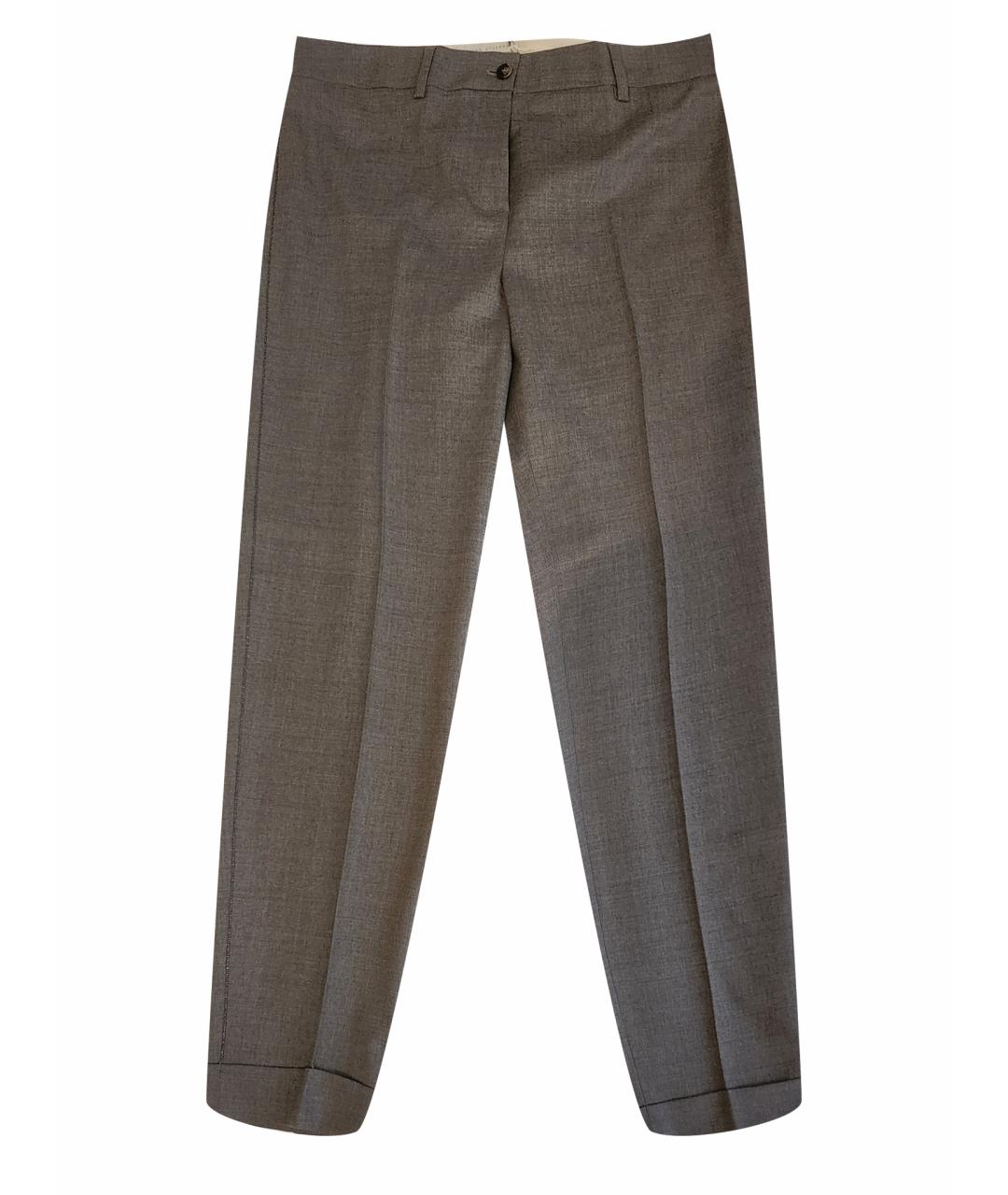 FABIANA FILIPPI Коричневые шерстяные брюки узкие, фото 1
