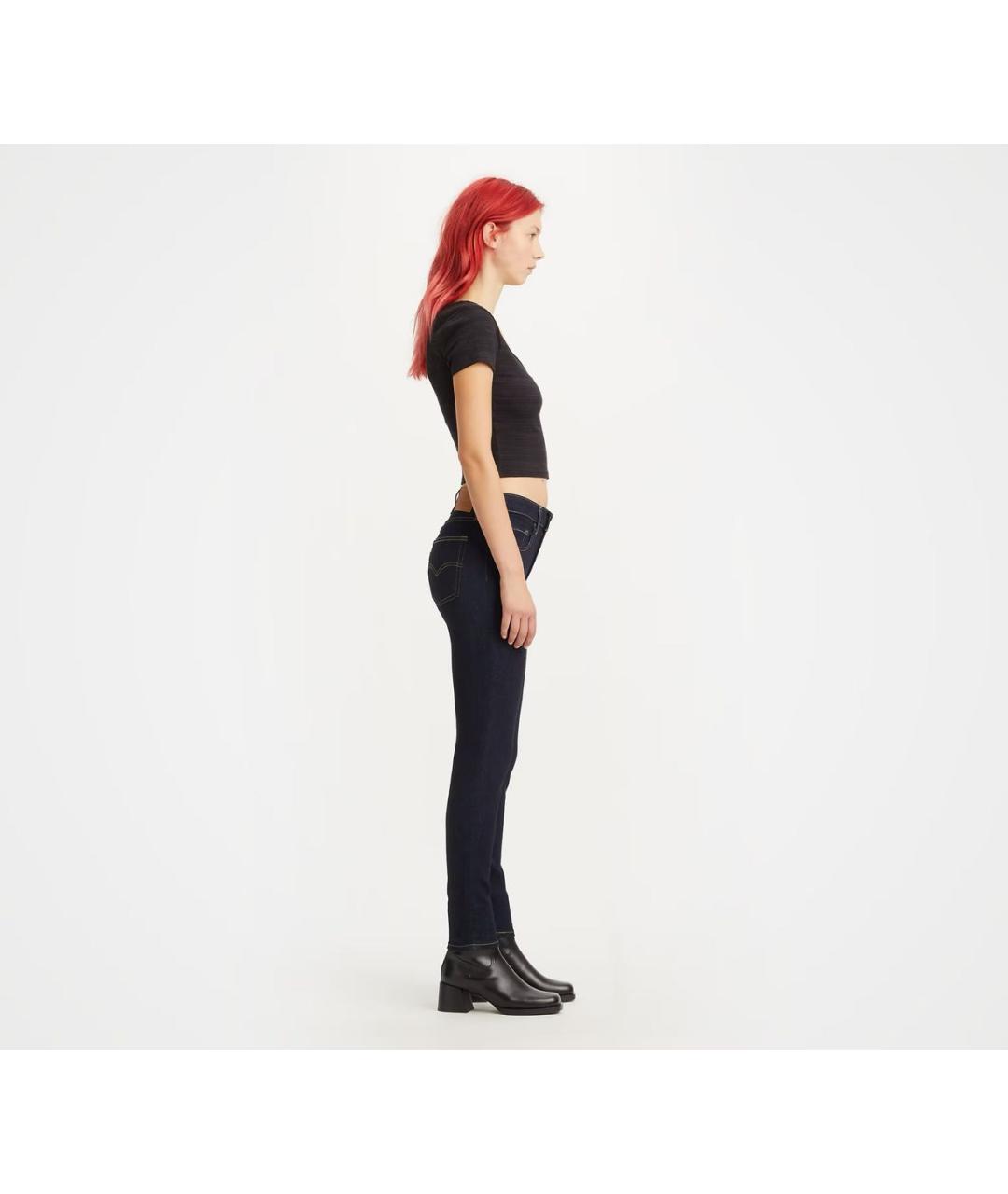 LEVI'S Темно-синие хлопко-эластановые джинсы слим, фото 7