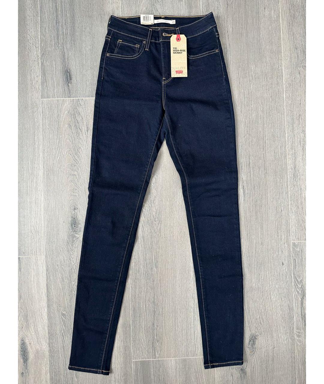 LEVI'S Темно-синие хлопко-эластановые джинсы слим, фото 8