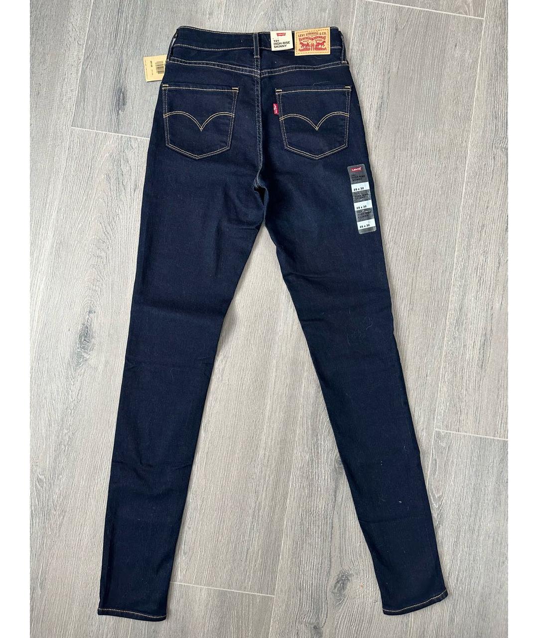 LEVI'S Темно-синие хлопко-эластановые джинсы слим, фото 2